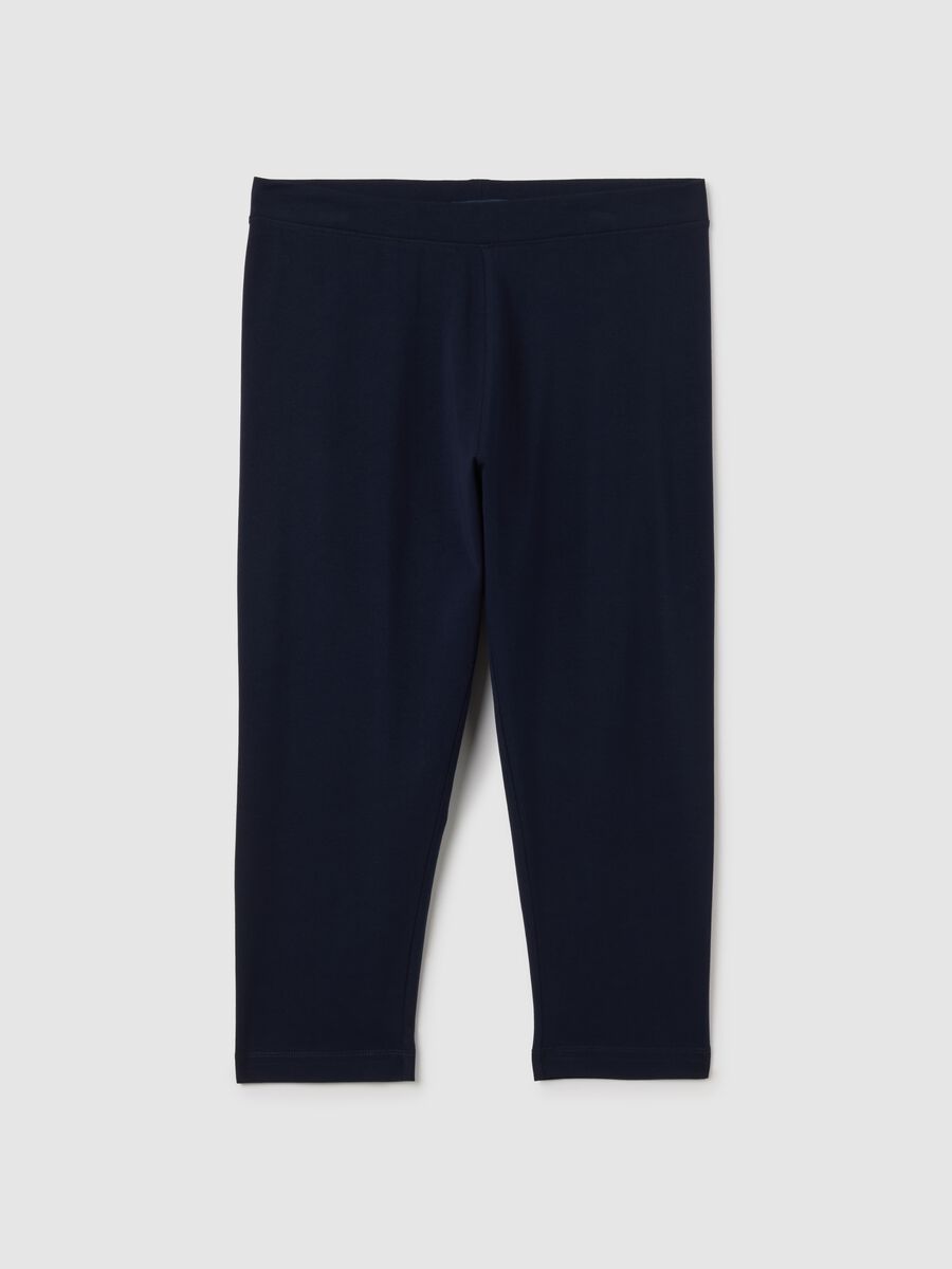 Women's Blue Cotton Skinny Fit Leggings_4