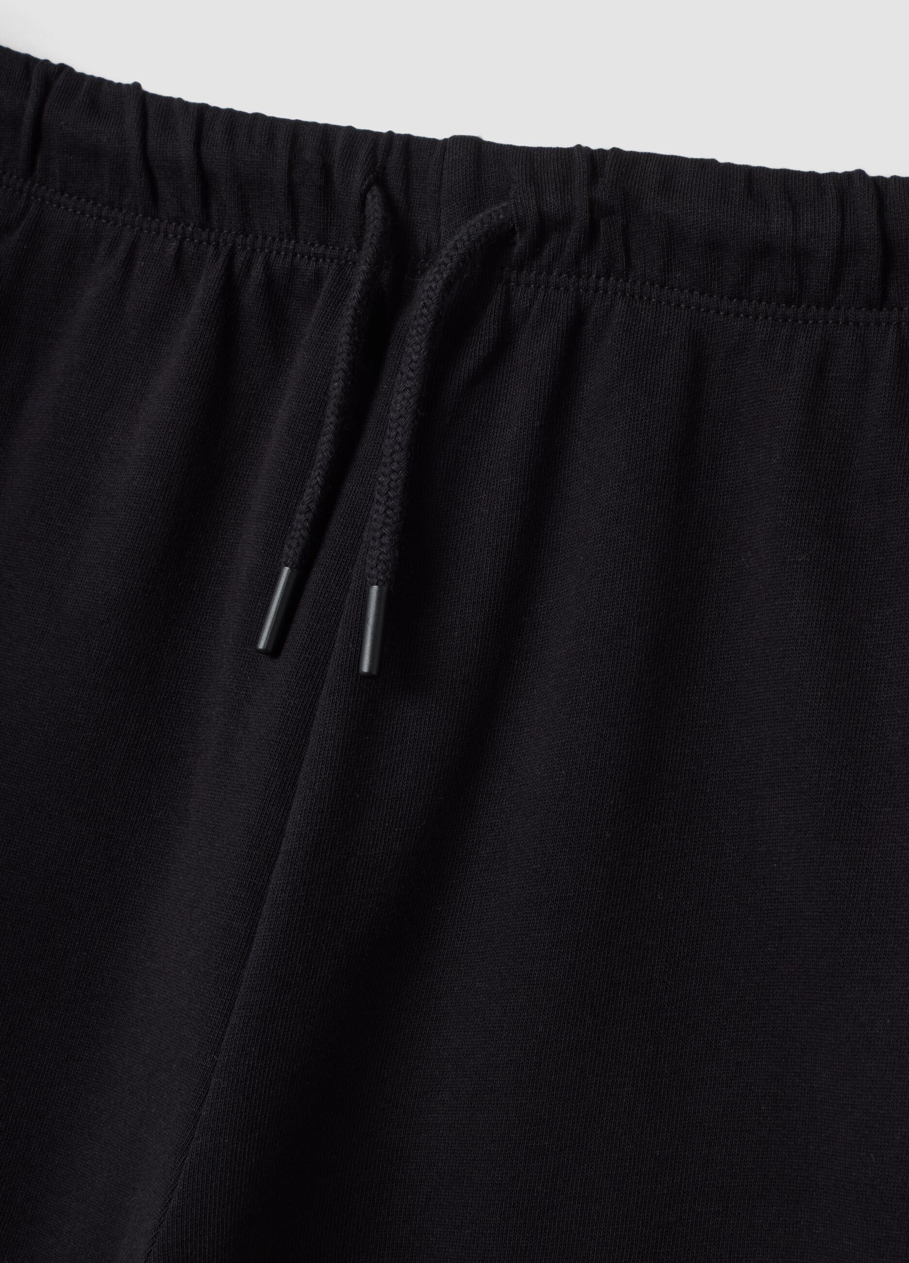 Black cotton culotte trousers