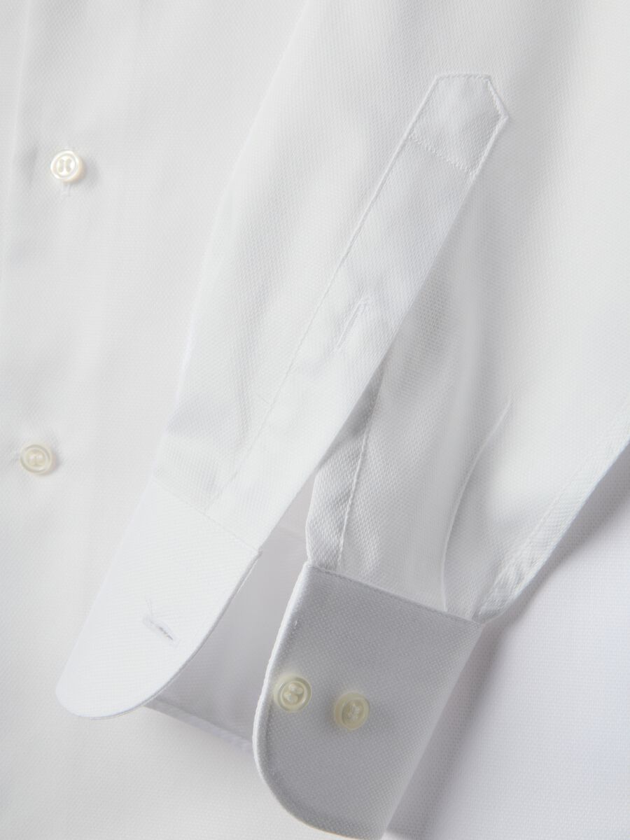 White pure cotton slim fit shirt_5
