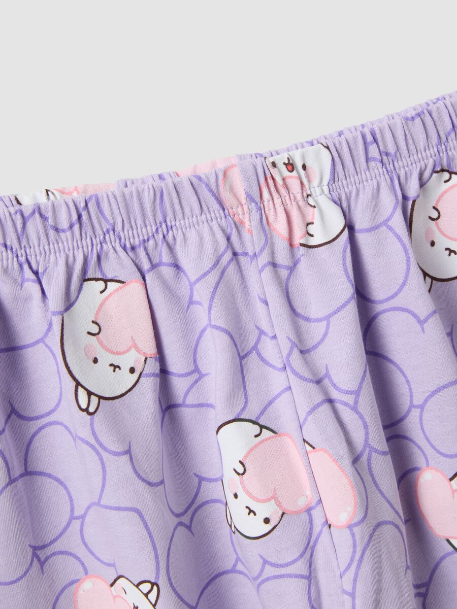Girls' purple pure cotton short pyjamas regular fit with Molang_3