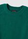 Green crew neck pullover in pure cotton regular fit_5