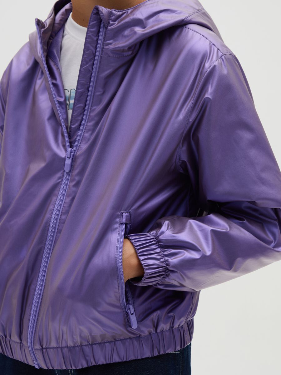 Giacca da ragazza in viola regular fit con cappuccio_2