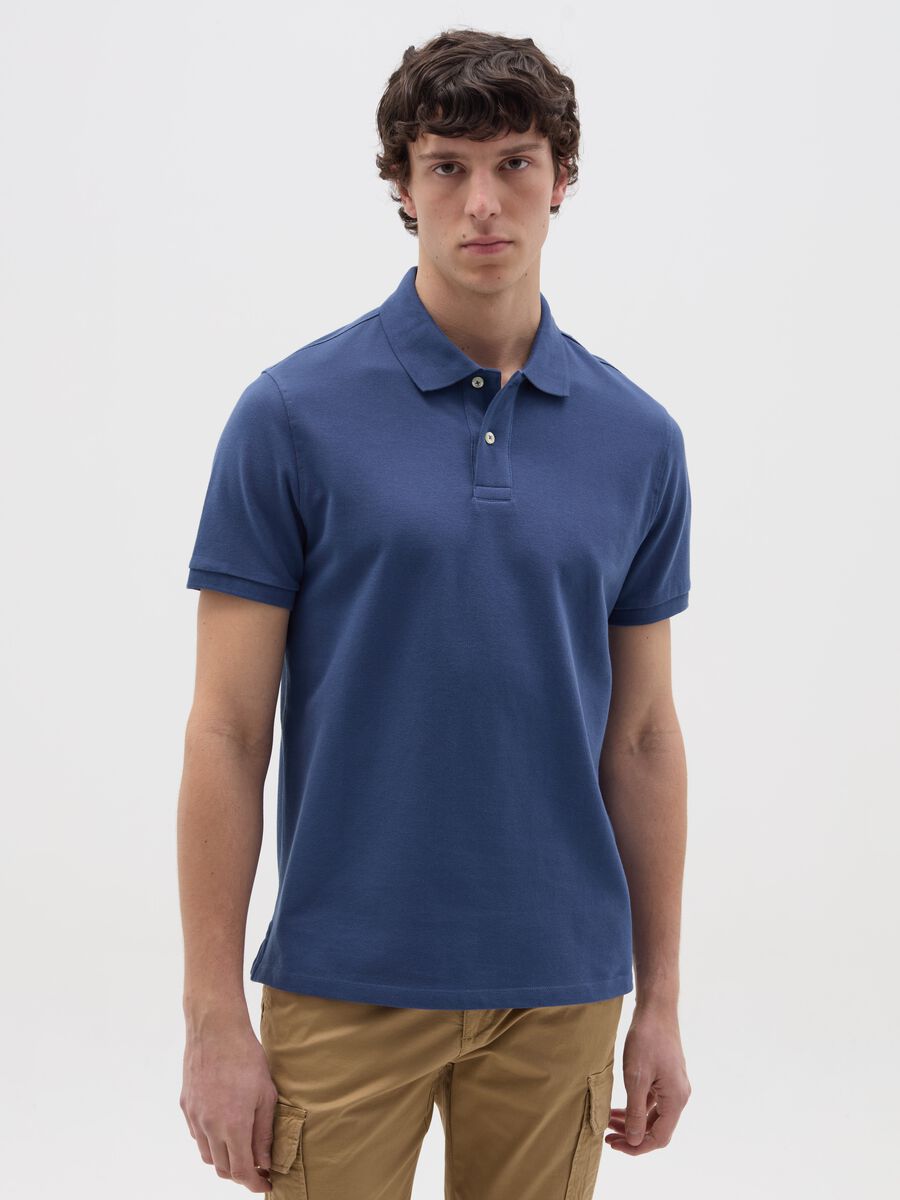 Solid colour polo shirt in organic cotton_1