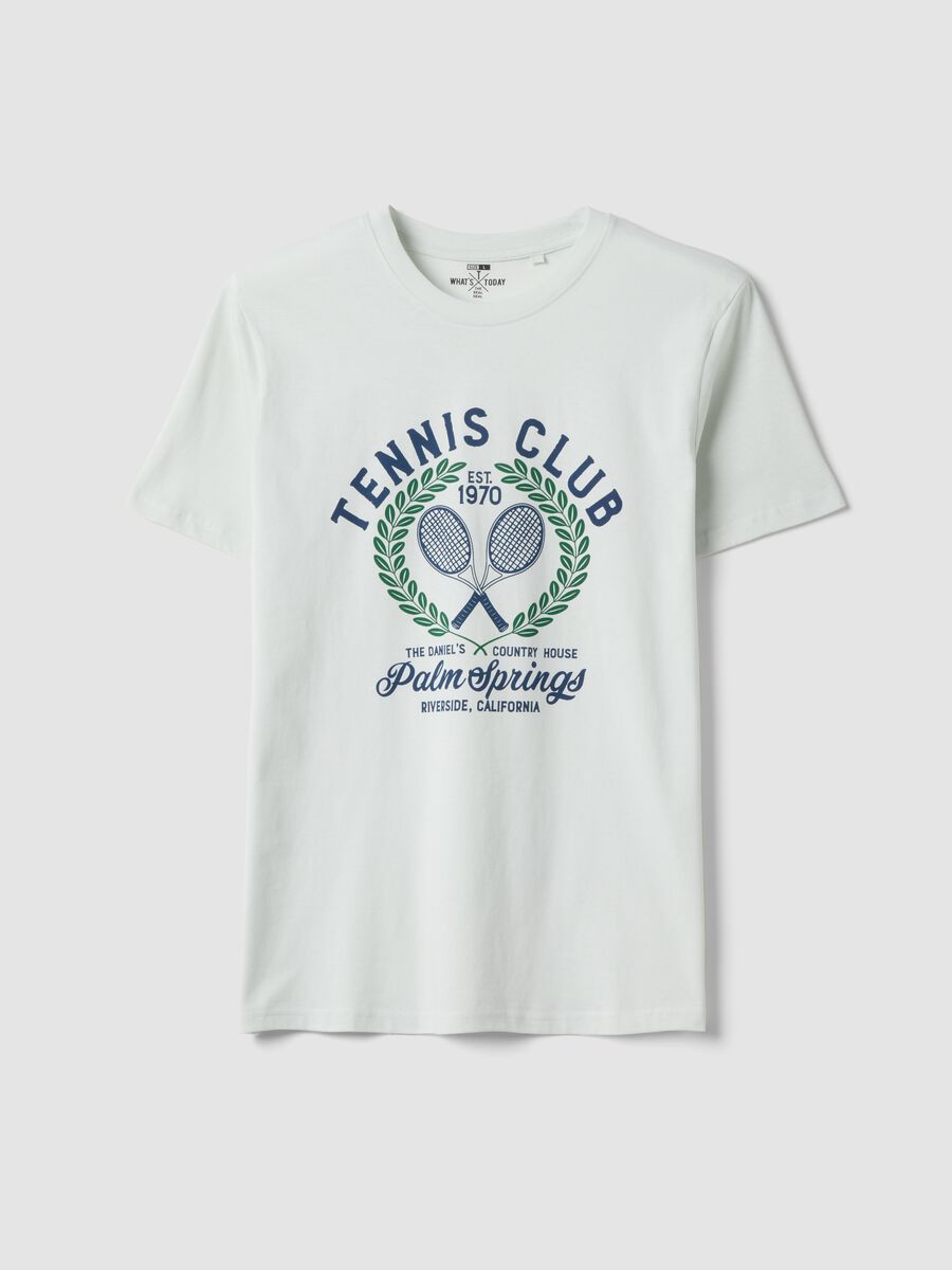 White printed pure cotton regular-fit T-shirt_0