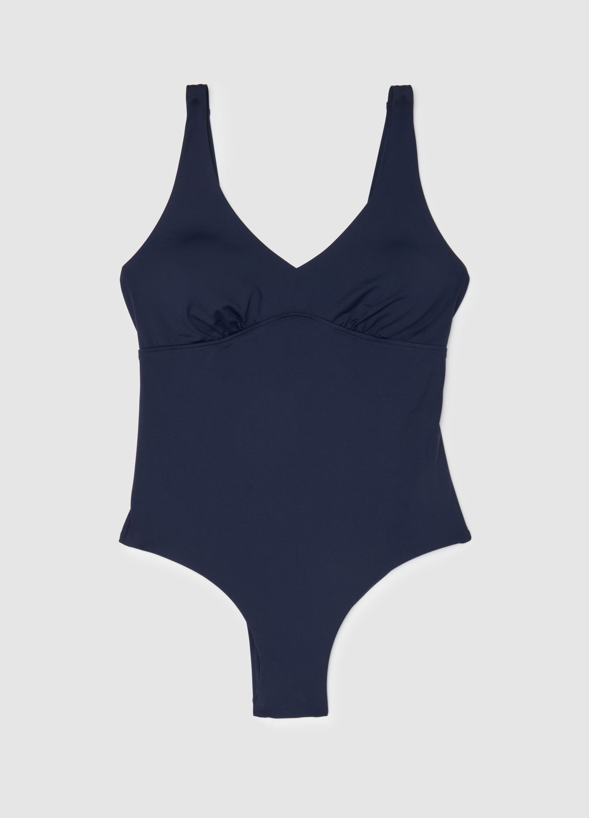 Costume intero da donna in tessuto elasticizzato blu 