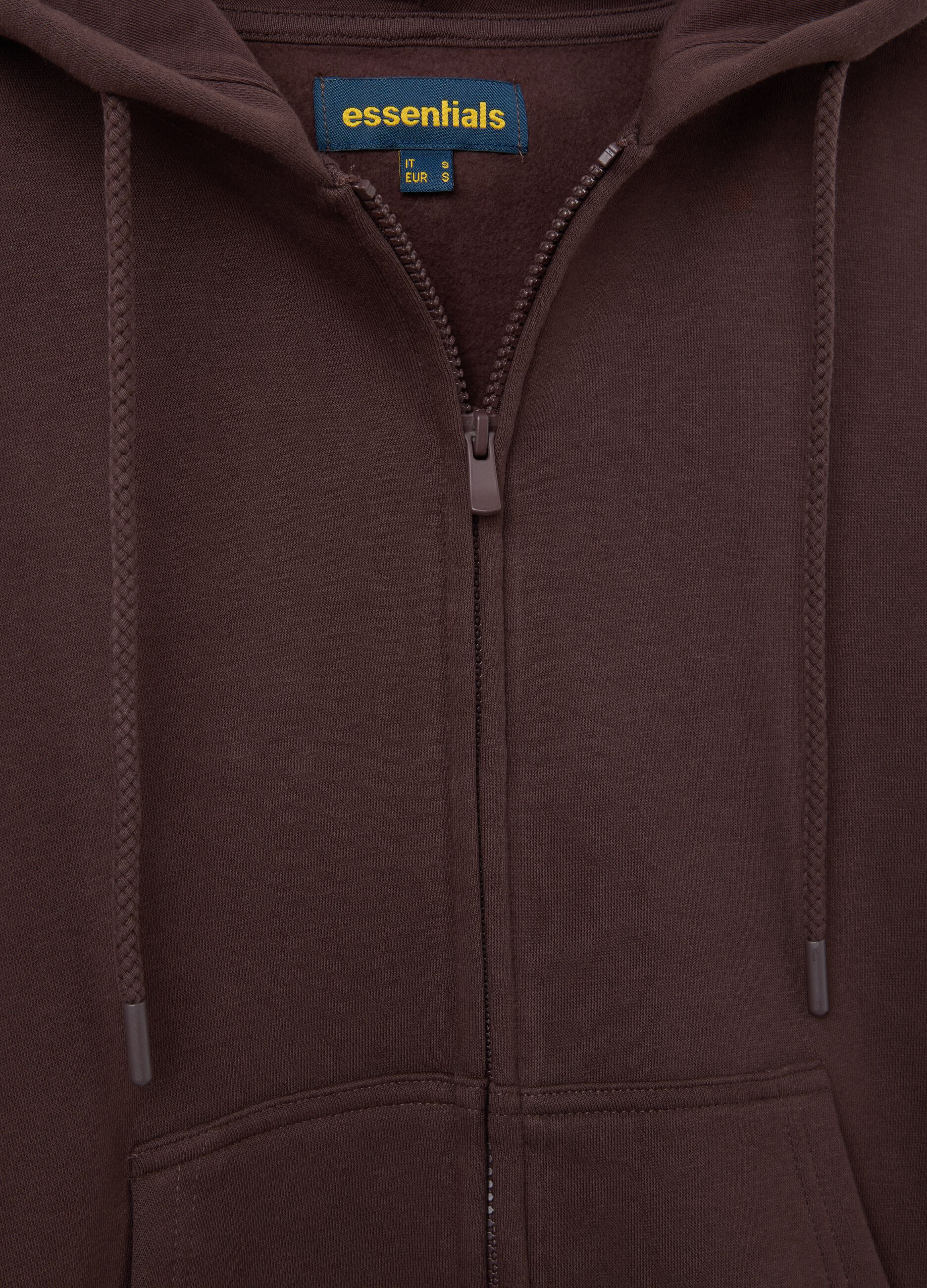 Brown cotton blend regular fit sweatshirt