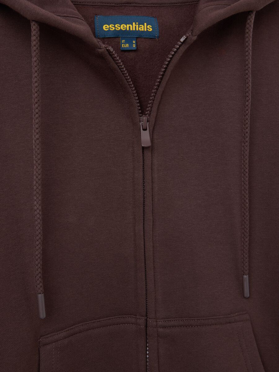 Felpa in misto cotone marrone regular fit_5