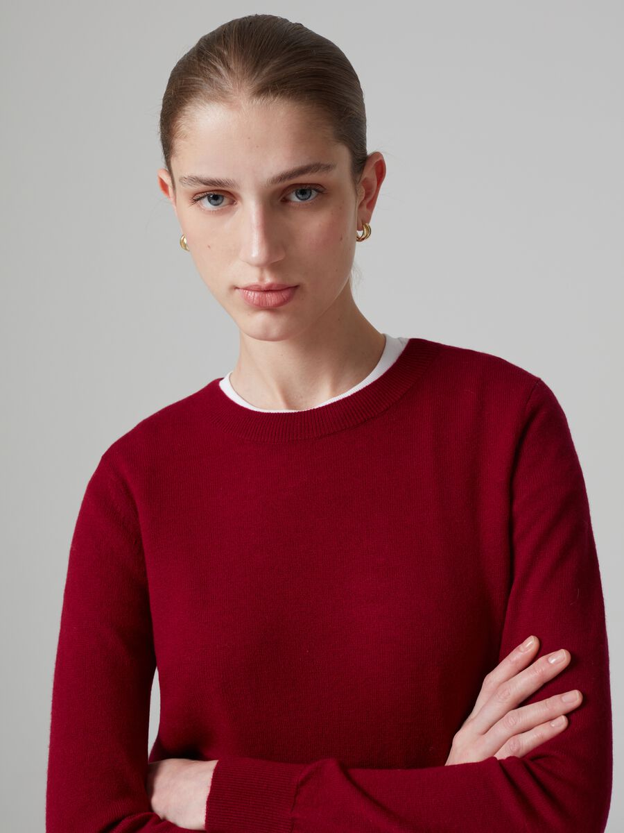 Wool top with round neck_0