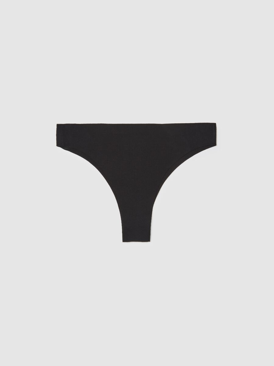 Black stretch cotton regular fit briefs_0