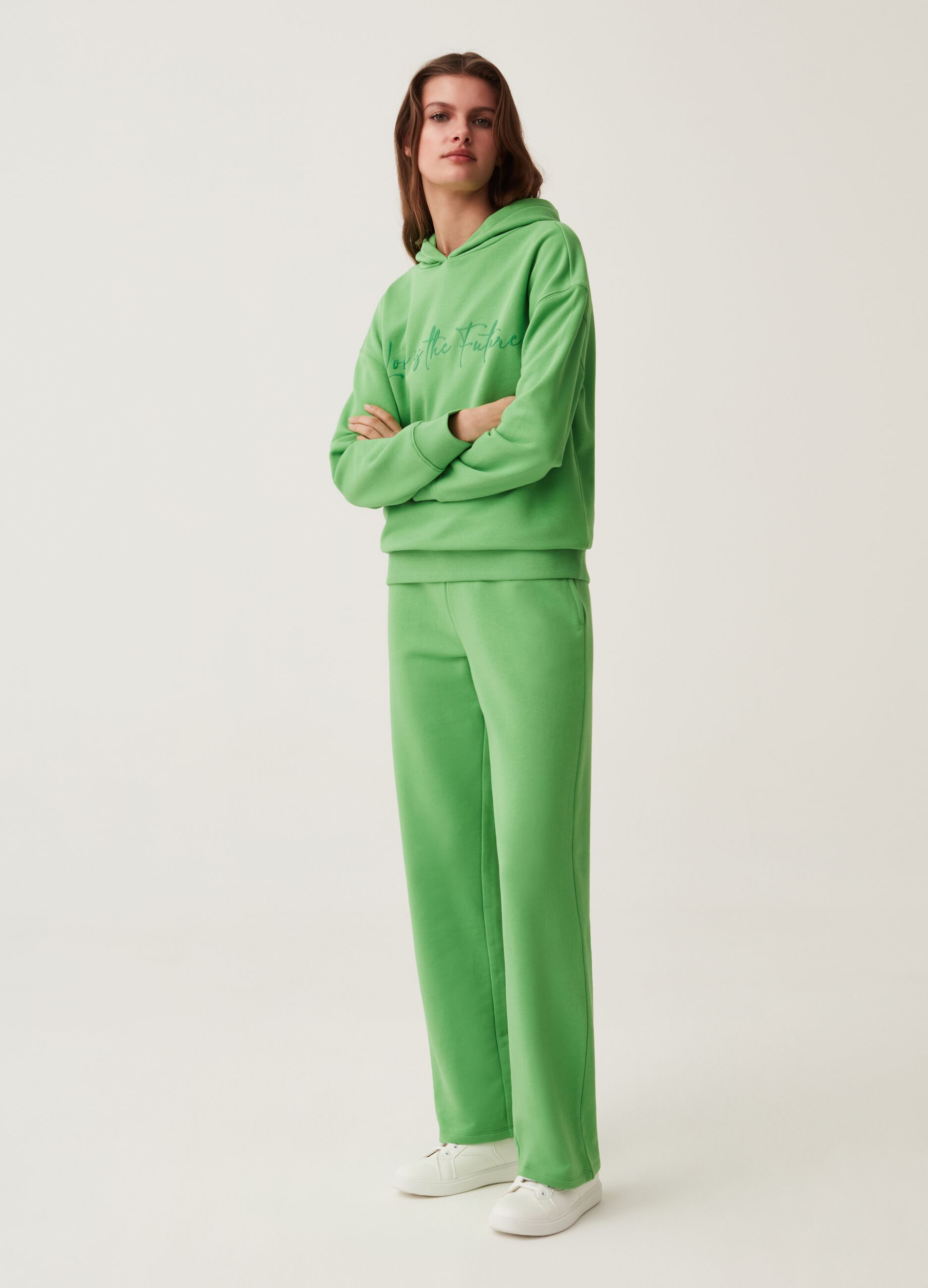 Joggers Fitness straight fit in felpa con coulisse_0