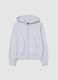 Girls' grey zip-up hoodie in pure cotton regular fit_0