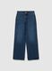 Straight-leg blue pure cotton jeans_4