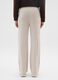 Beige wide leg stretch cotton trousers_2