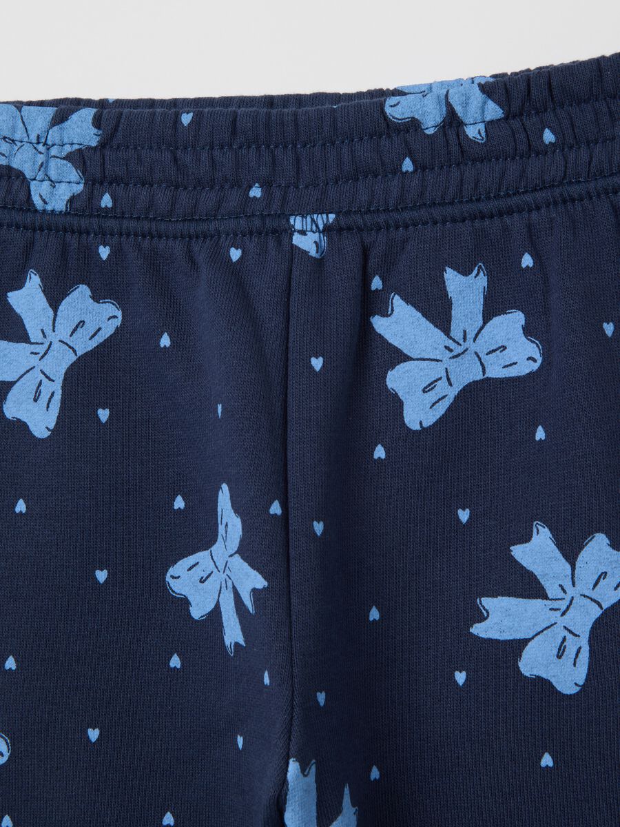 Blue pure cotton girl's trousers with regular fit_3