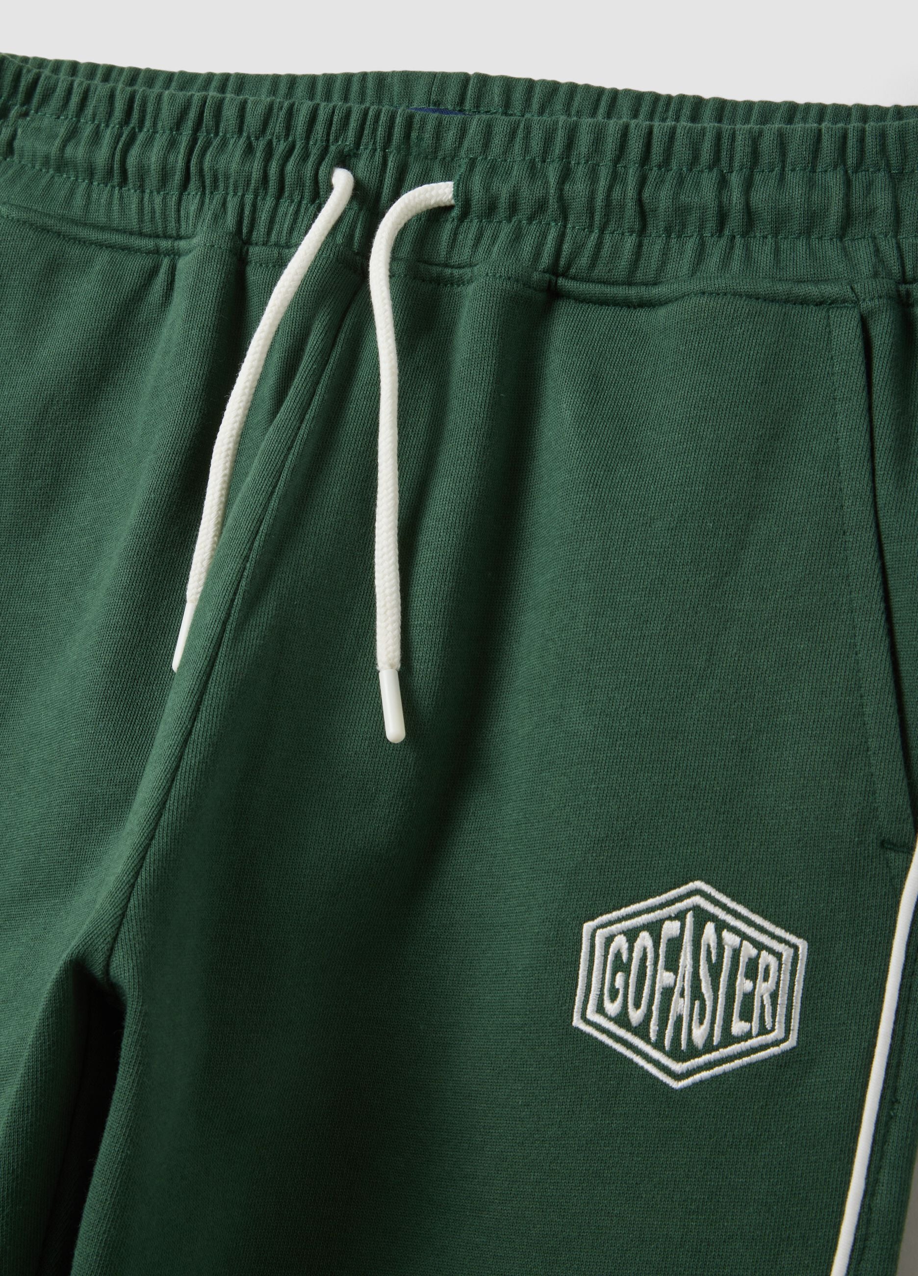 Pantaloni jogger verdi in puro cotone con coulisse