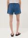 Blue pure cotton denim shorts_2
