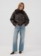Brown viscose-blend parka with contrasting collar_1