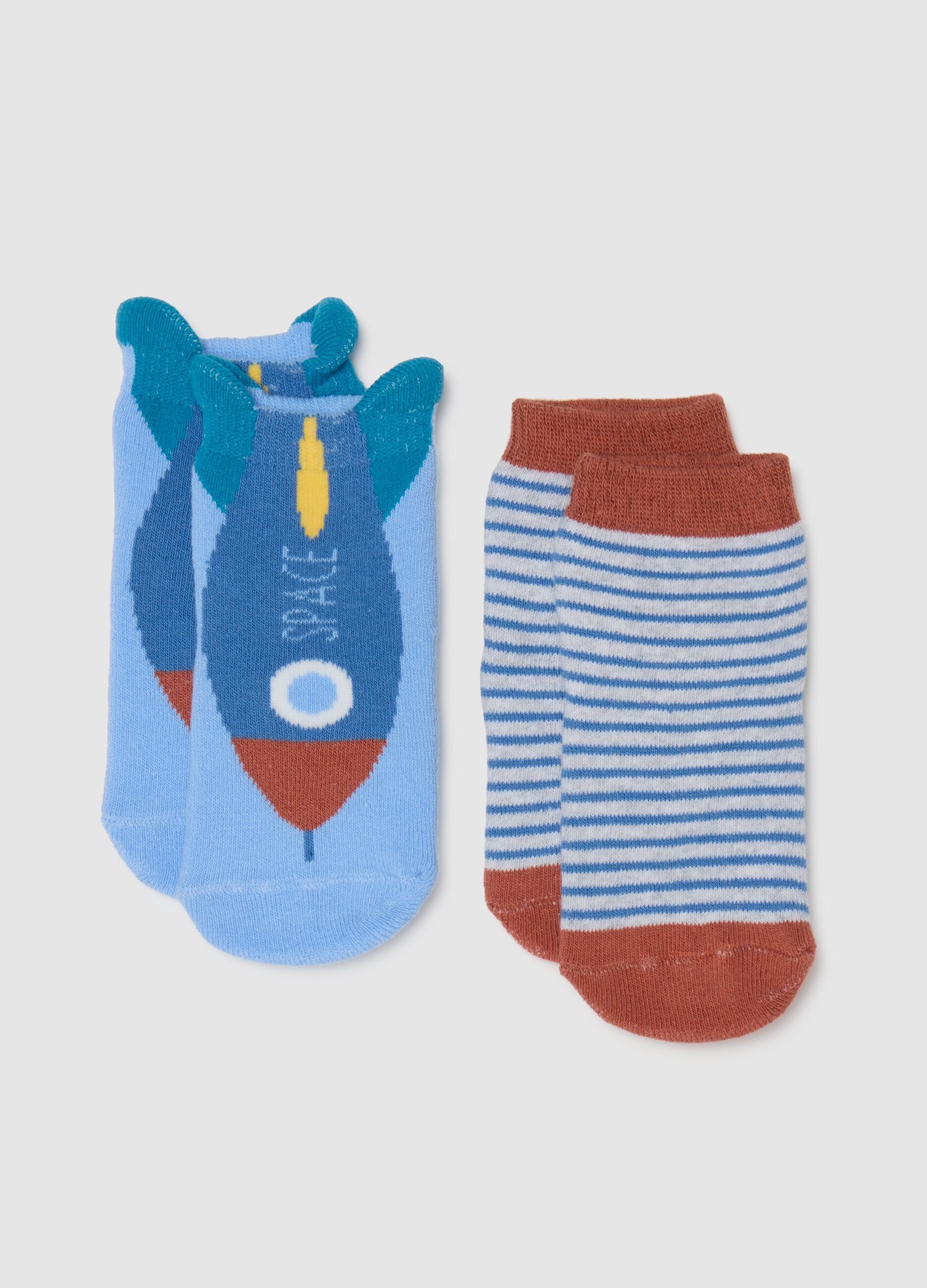 Children's socks in multicolour cotton blend elastic
