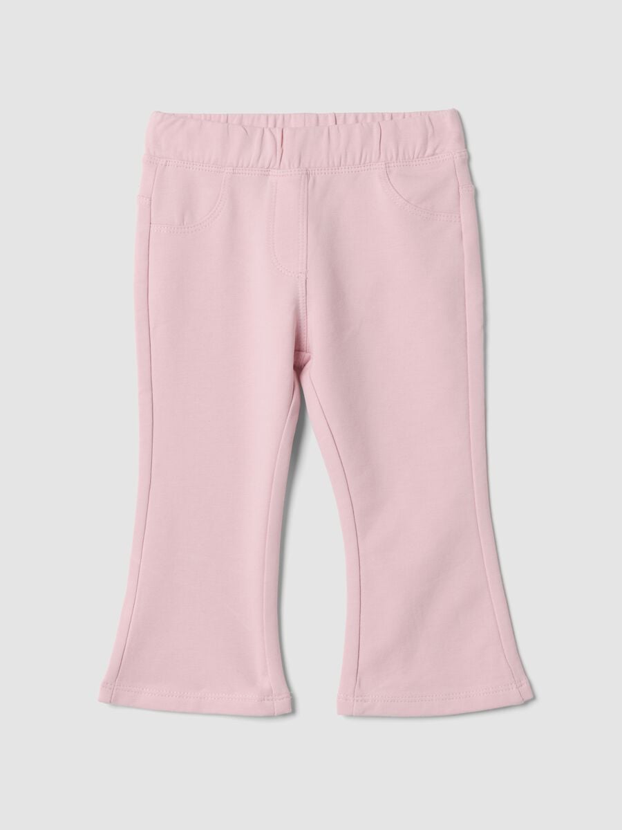 Pink organic stretch cotton trousers_0