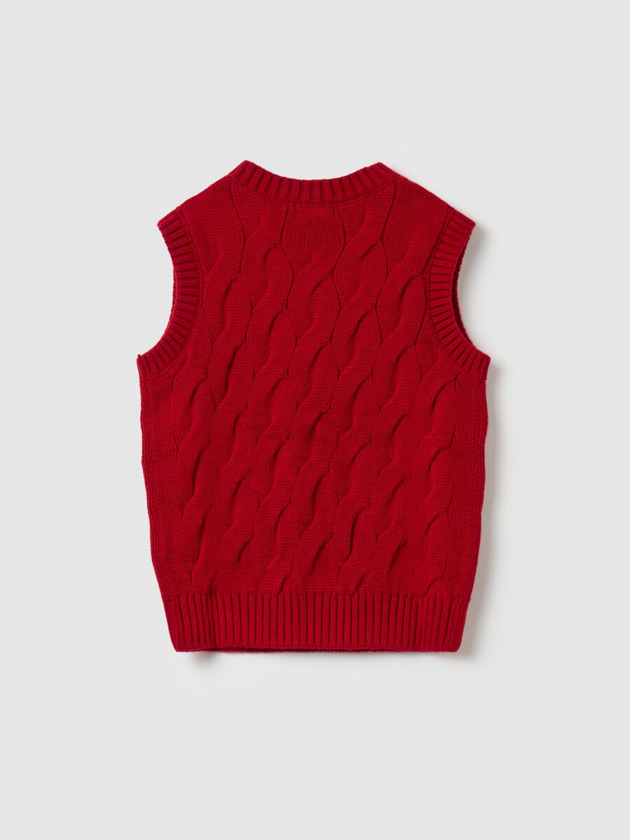 Waistcoat with cable-knit design_4