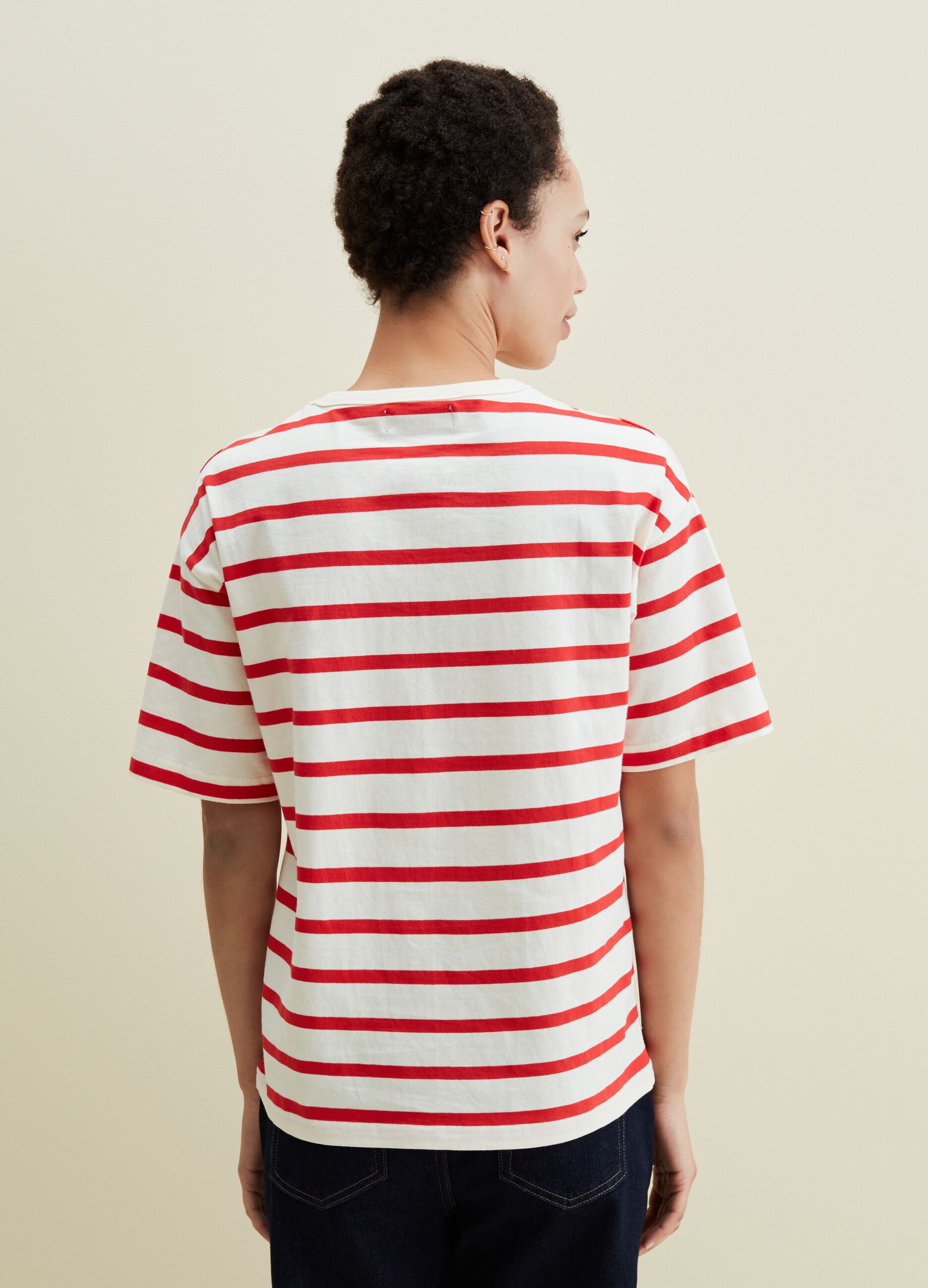 Oversized T-shirt with striped pattern