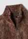Brown crew-neck zip sweatshirt, regular fit_2