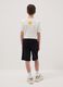 Boy's black pure cotton shorts with regular fit_2