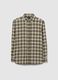 Beige Checked Flannel Shirt_0