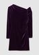 Purple velvet slim fit dress with draping_4