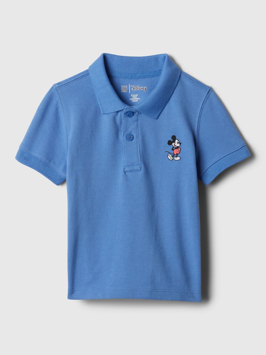 Piquet polo shirt with Disney Mickey Mouse embroidery_0
