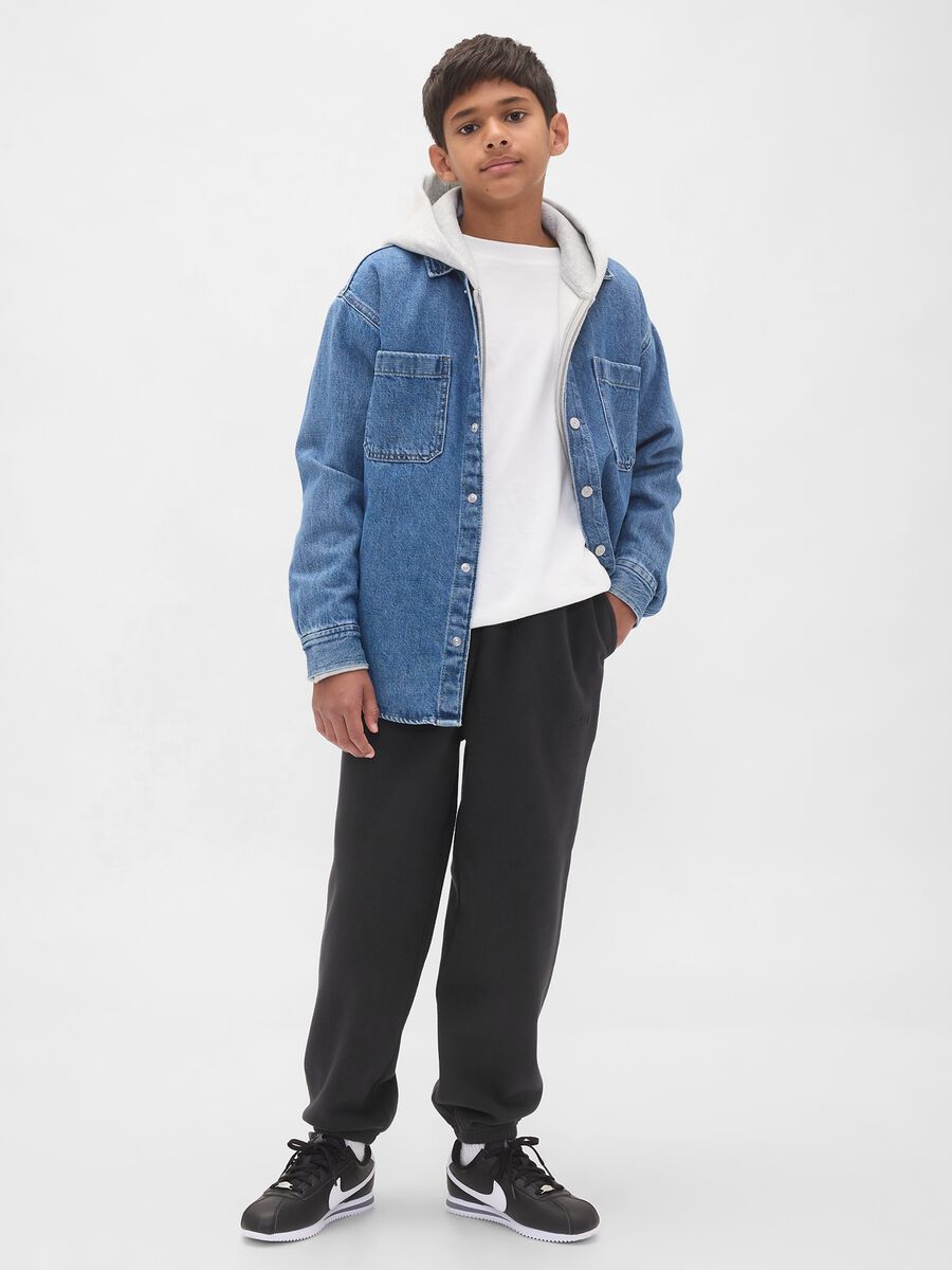 Black trousers in pure cotton_0