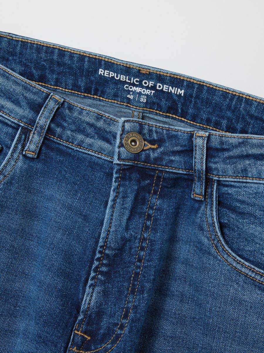 Jeans blu in denim elasticizzato_5