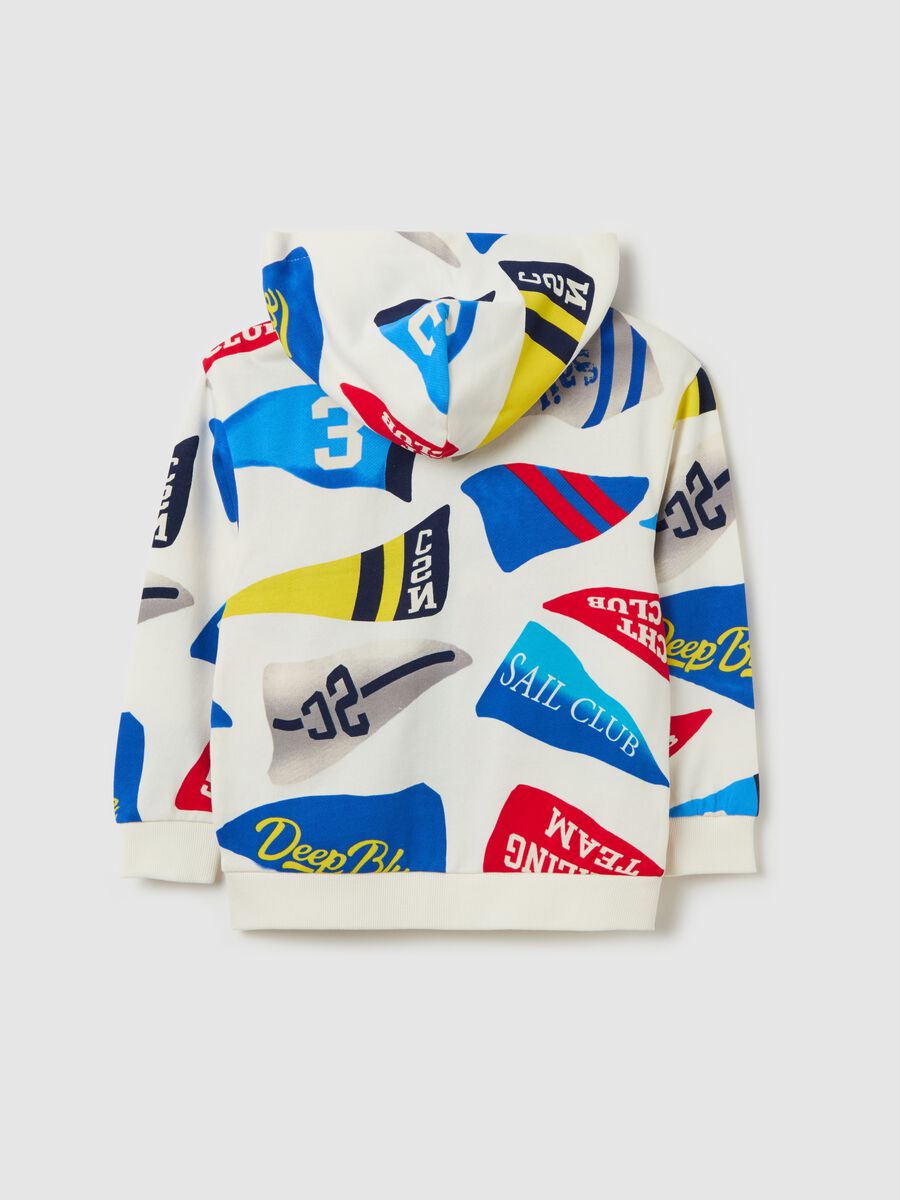 Full-zip hoodie with nautical print_1