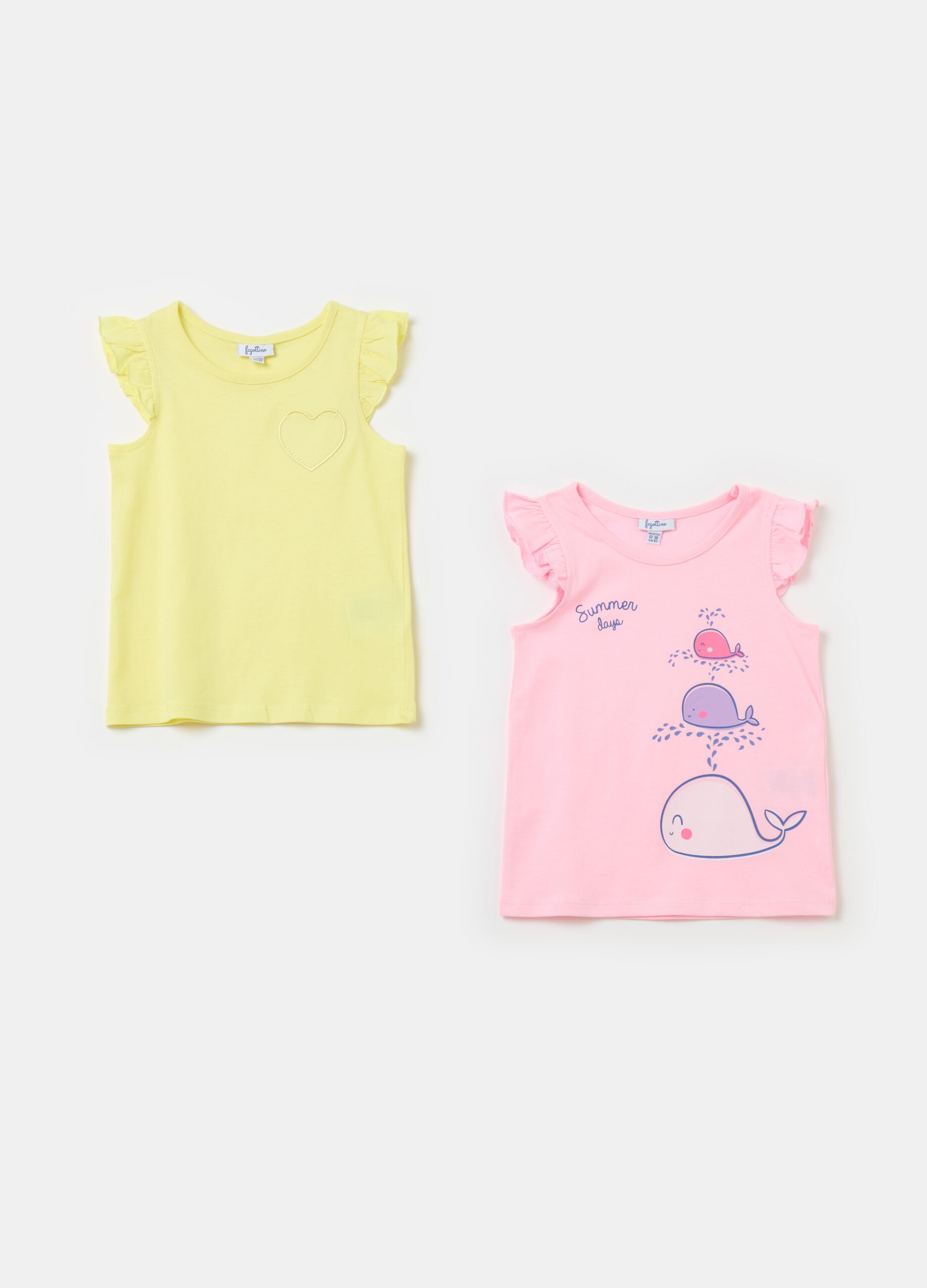 Two-pack cotton tank tops with print