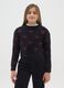 Girls' regular fit black sweater with decorative hearts_0