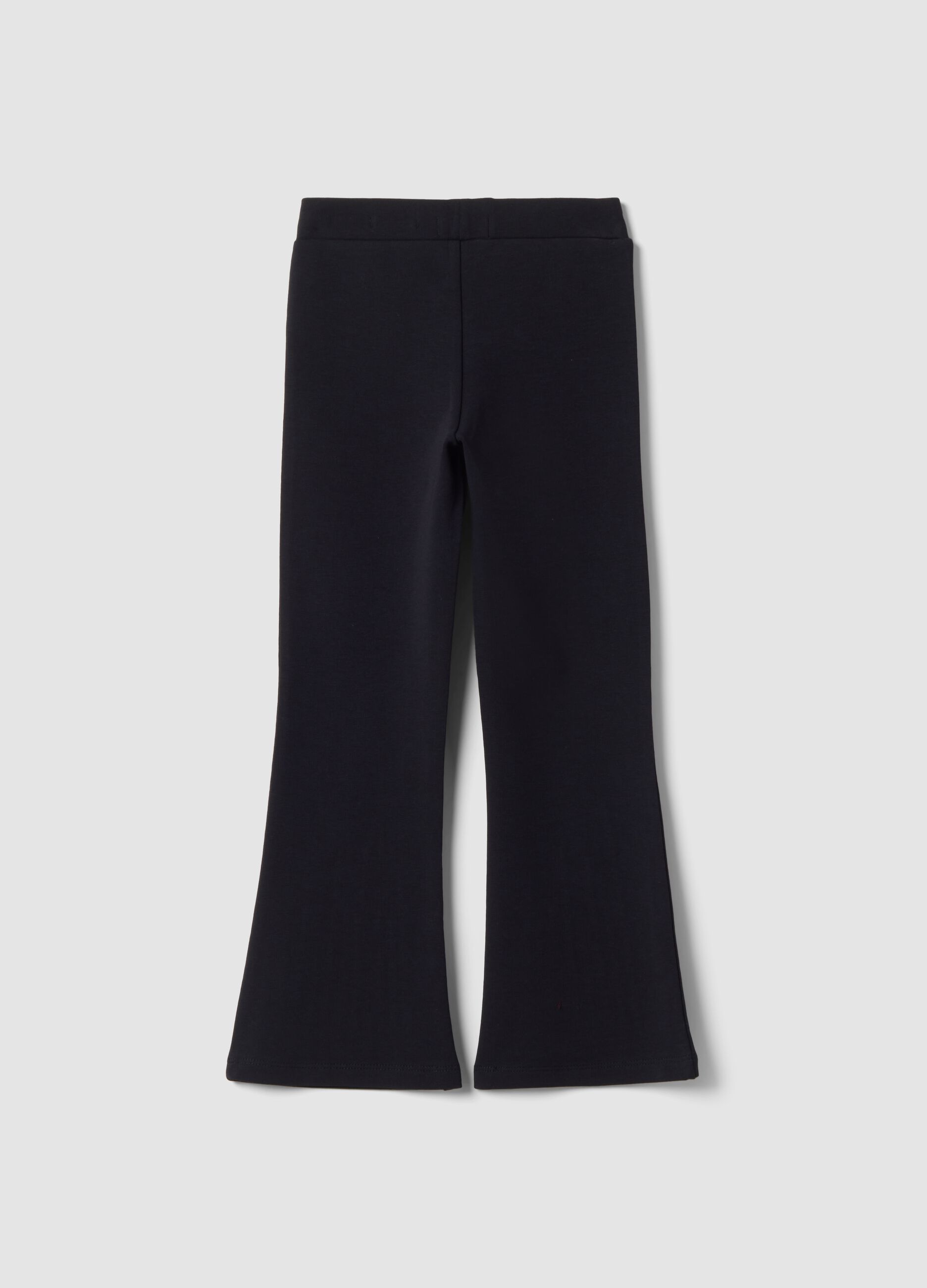 Leggings blu flare in cotone elasticizzato