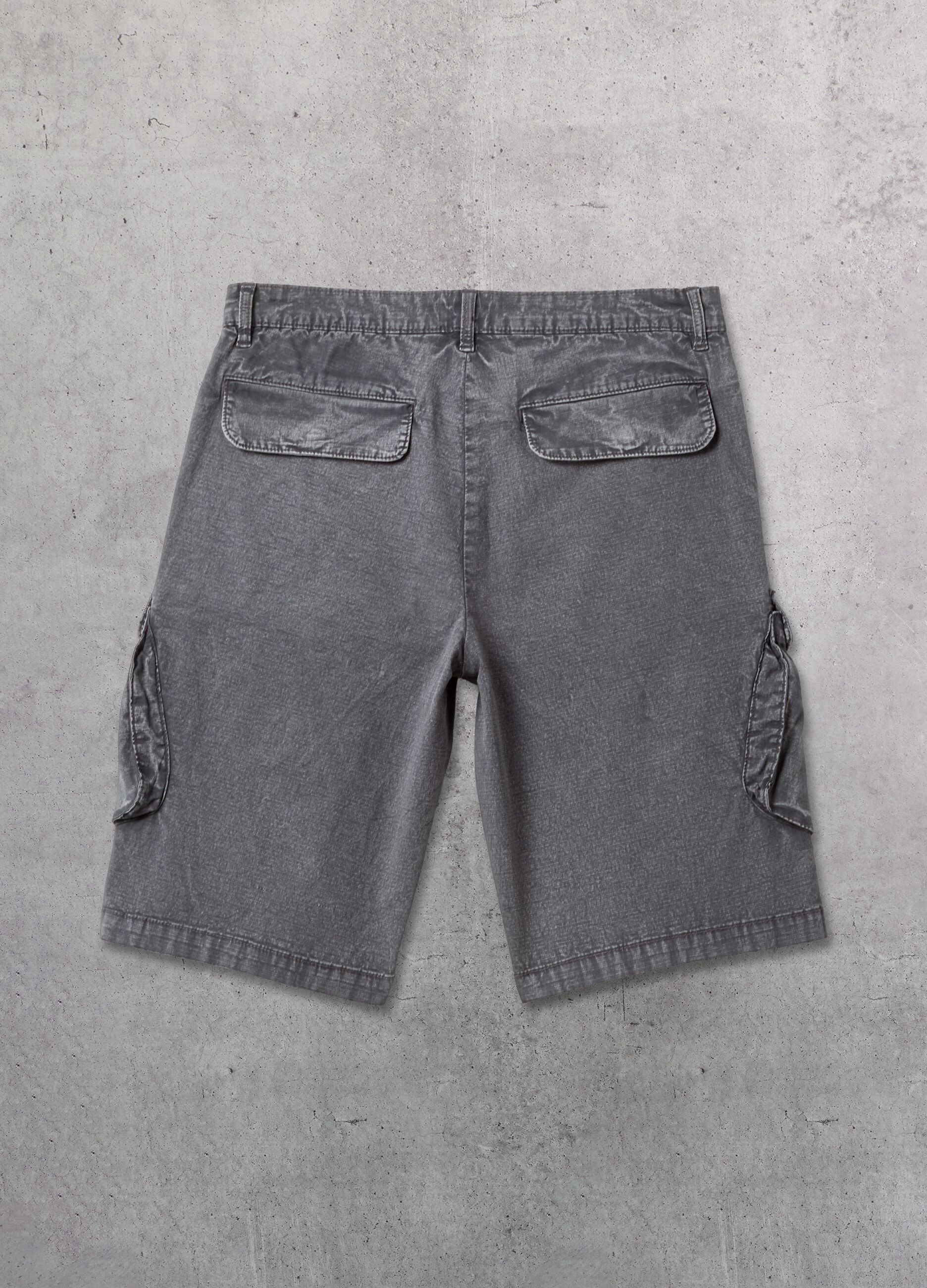 Washed Grey Cargo Shorts