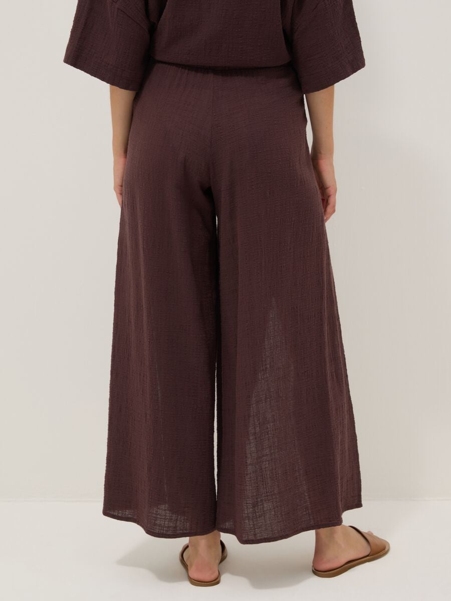 Brown pure cotton beach trousers_2