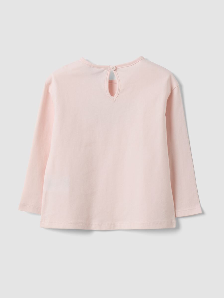 Maglietta rosa in misto cotone organico e viscosa con animaletti per bimba_1