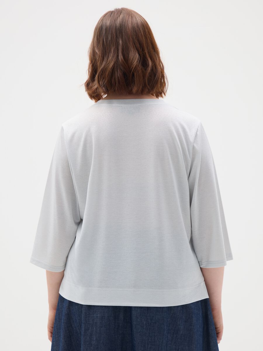 Grey stretch fabric regular fit t-shirt_3