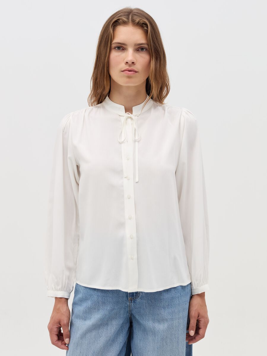 Viscose blouse with scarf_0