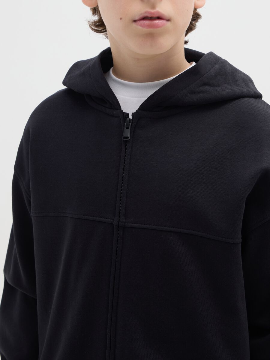 Felpa da ragazzo in puro cotone nero regular fit_2
