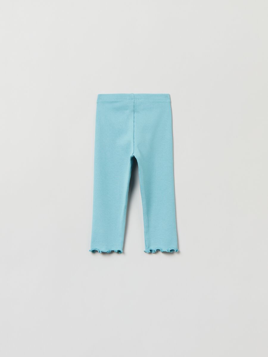 Leggings a costine con orlo ondulato_1