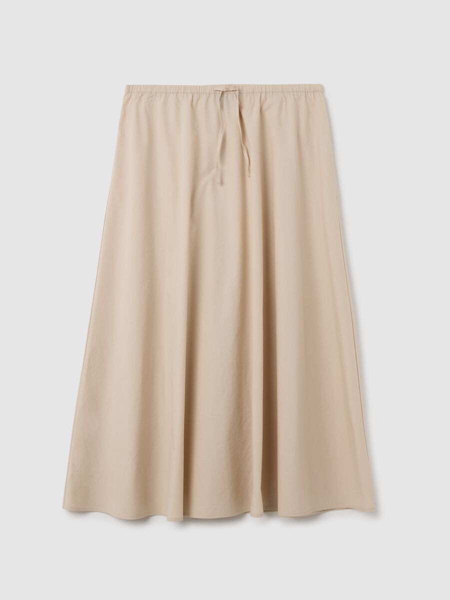 Women's Long Beige Pure Cotton Skirt_4