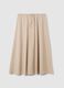 Gonna lunga da donna in puro cotone beige_4