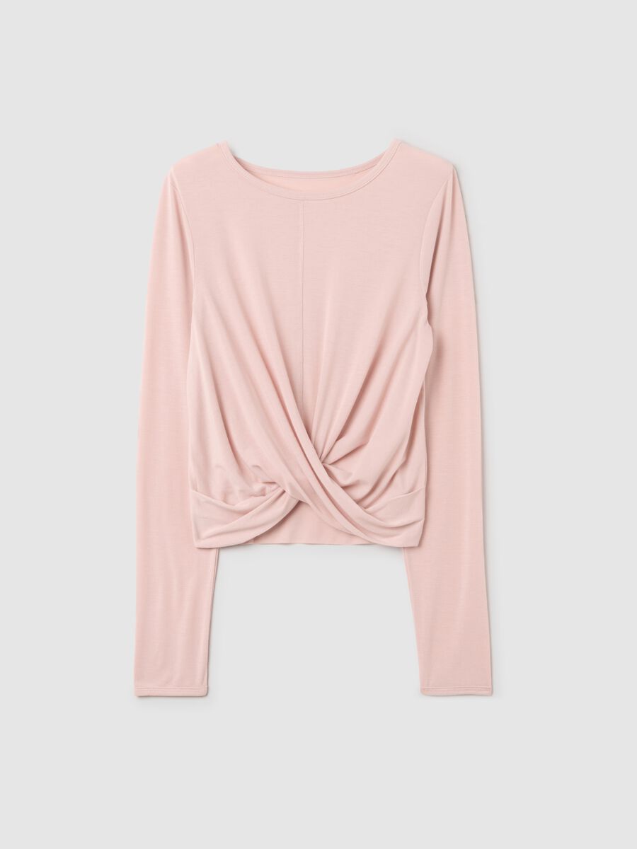 Technical Fabric Cropped T-shirt with Cross Design ALTAVIA STUDIO_4