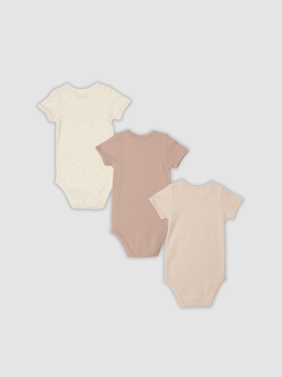 3-pack of multicolour organic cotton baby bodysuits with crew neck_1