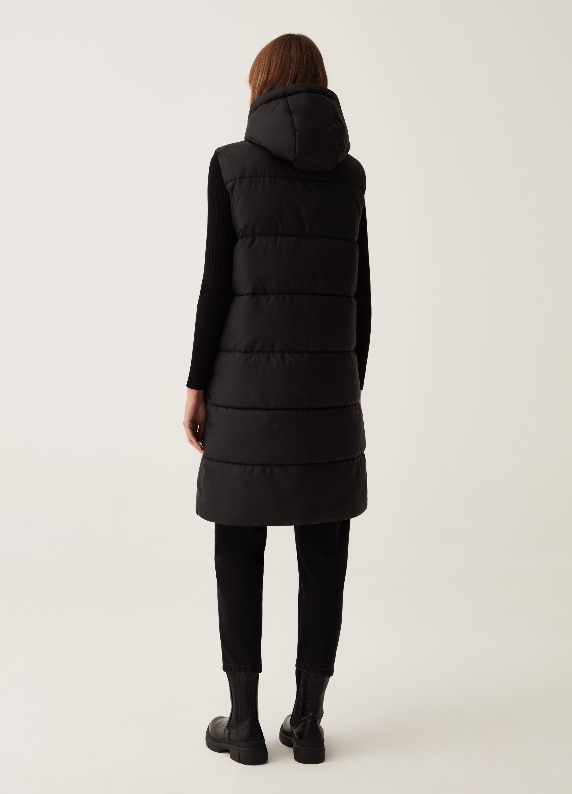 Gilet lungo double face con cappuccio_2