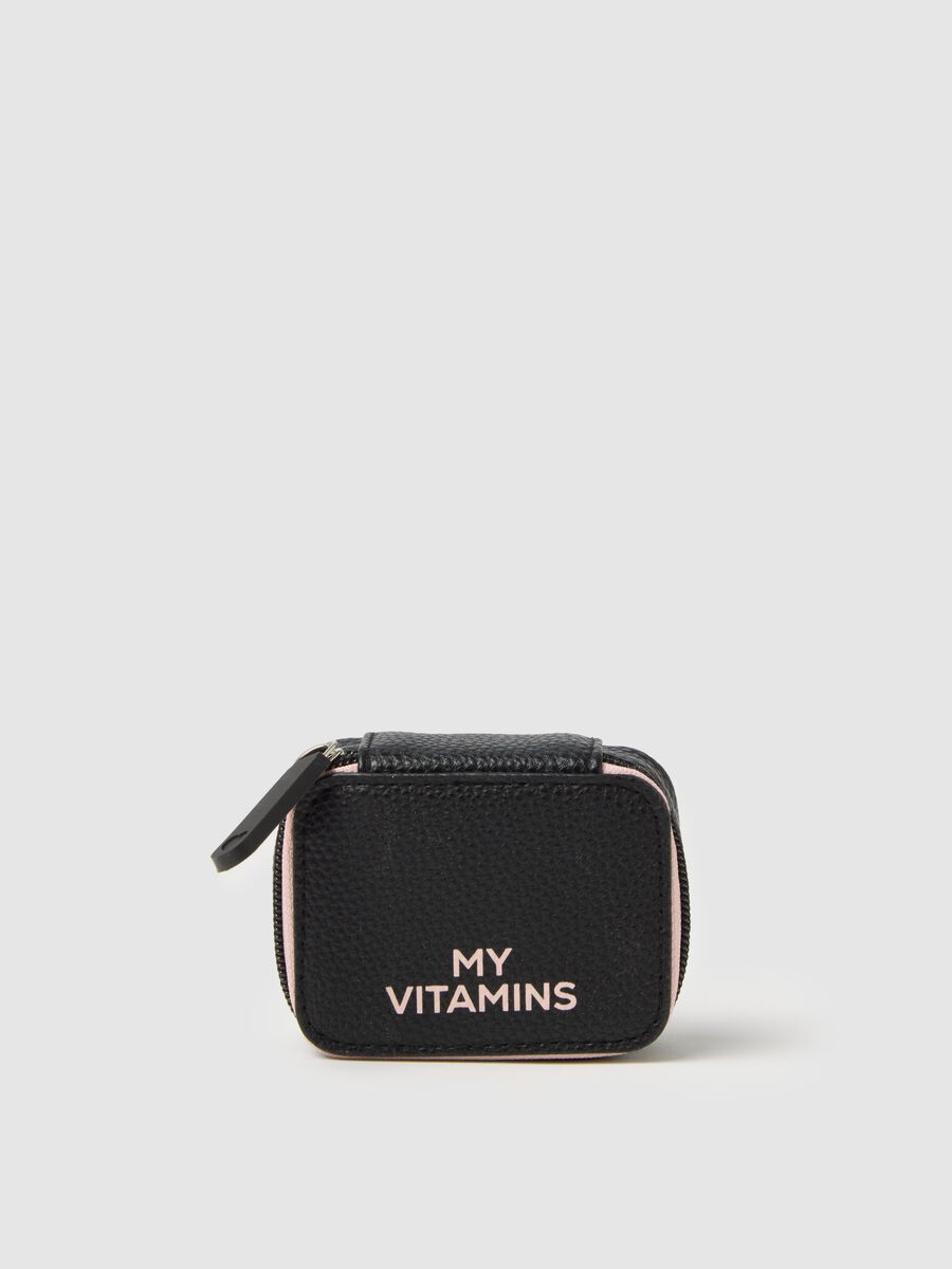 Black Vitamin Holder with Zipper_0