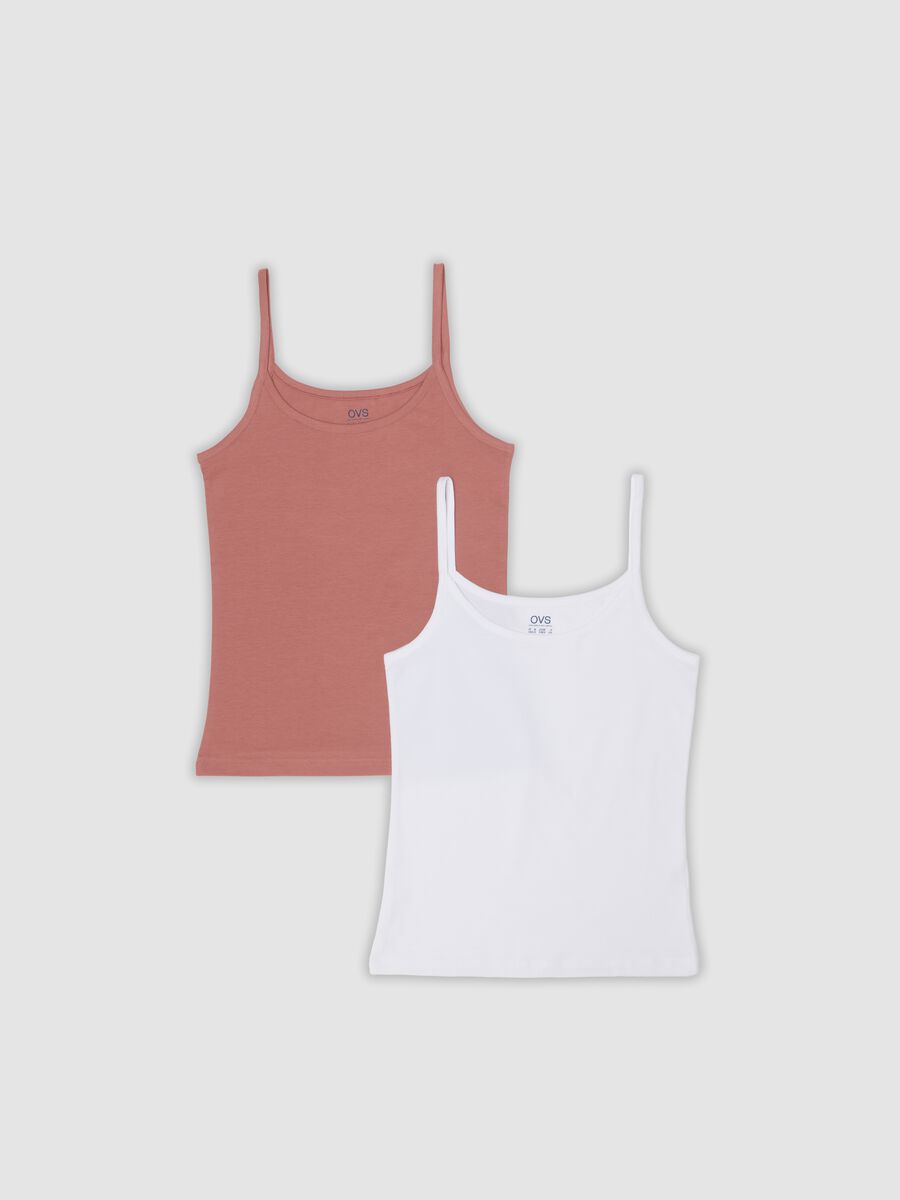 Bipack canotte rosa e bianco in cotone organico elasticizzato_0